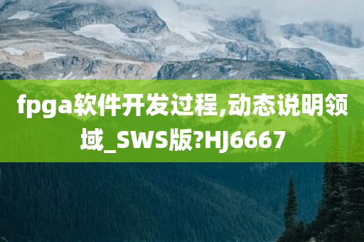 fpga软件开发过程,动态说明领域_SWS版?HJ6667