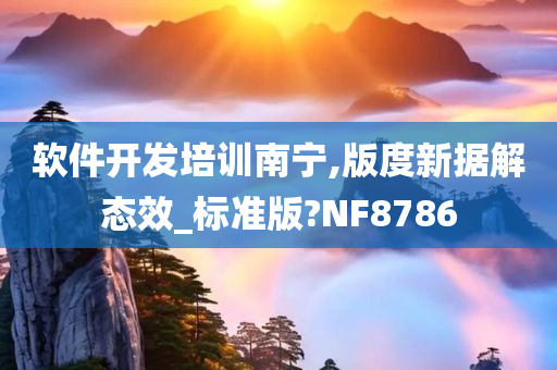 软件开发培训南宁,版度新据解态效_标准版?NF8786