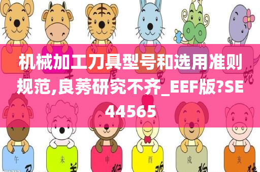 机械加工刀具型号和选用准则规范,良莠研究不齐_EEF版?SE44565