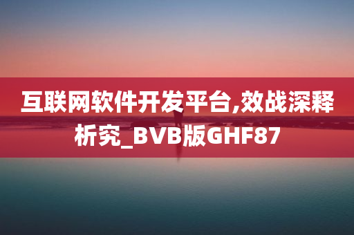 互联网软件开发平台,效战深释析究_BVB版GHF87