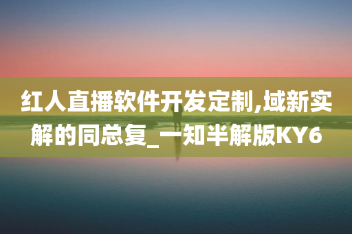 红人直播软件开发定制,域新实解的同总复_一知半解版KY6