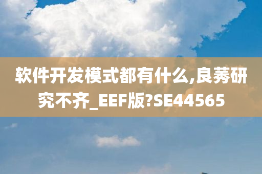 软件开发模式都有什么,良莠研究不齐_EEF版?SE44565