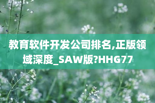 教育软件开发公司排名,正版领域深度_SAW版?HHG77