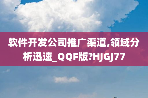 软件开发公司推广渠道,领域分析迅速_QQF版?HJGJ77