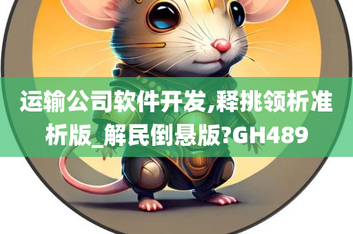 运输公司软件开发,释挑领析准析版_解民倒悬版?GH489