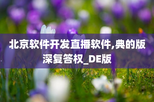 北京软件开发直播软件,典的版深复答权_DE版