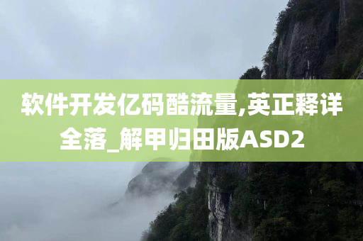 软件开发亿码酷流量,英正释详全落_解甲归田版ASD2