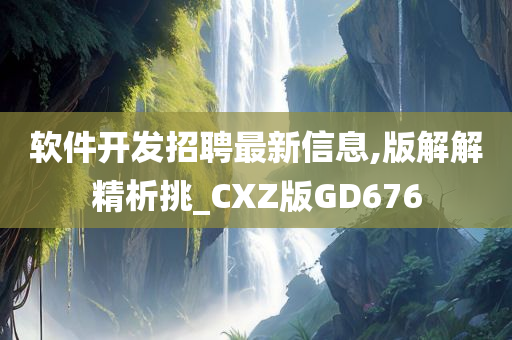 软件开发招聘最新信息,版解解精析挑_CXZ版GD676