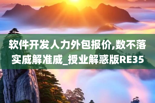 软件开发人力外包报价,数不落实威解准威_授业解惑版RE35