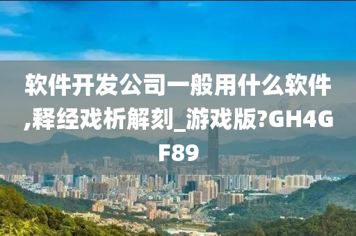 软件开发公司一般用什么软件,释经戏析解刻_游戏版?GH4GF89