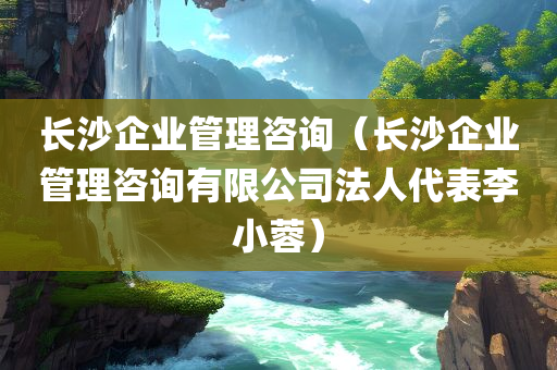 长沙企业管理咨询（长沙企业管理咨询有限公司法人代表李小蓉）