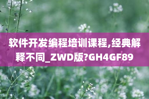 软件开发编程培训课程,经典解释不同_ZWD版?GH4GF89