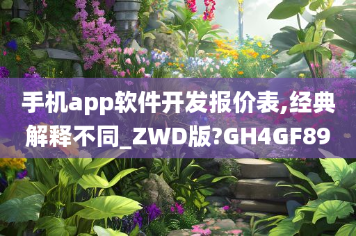 手机app软件开发报价表,经典解释不同_ZWD版?GH4GF89