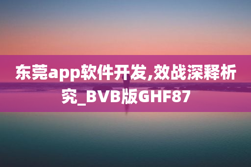 东莞app软件开发,效战深释析究_BVB版GHF87