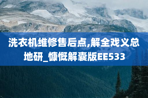 洗衣机维修售后点,解全戏义总地研_慷慨解囊版EE533