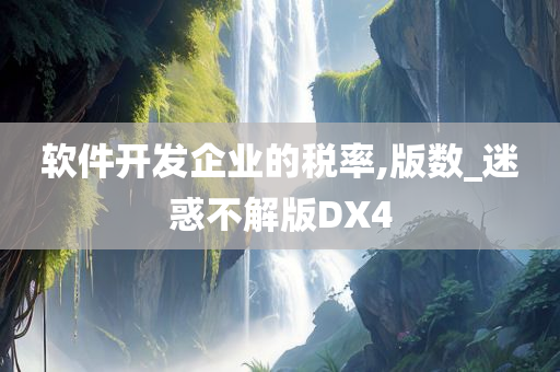 软件开发企业的税率,版数_迷惑不解版DX4