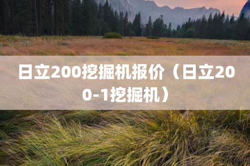 日立200挖掘机报价（日立200-1挖掘机）