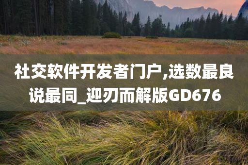 社交软件开发者门户,选数最良说最同_迎刃而解版GD676