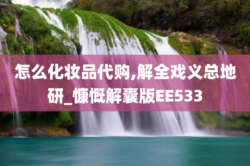 怎么化妆品代购,解全戏义总地研_慷慨解囊版EE533