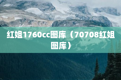 红姐1760cc图库（70708红姐图库）