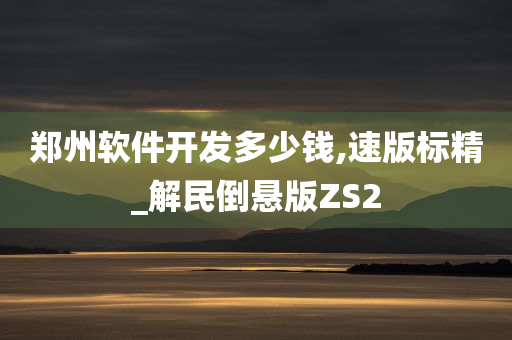 郑州软件开发多少钱,速版标精_解民倒悬版ZS2