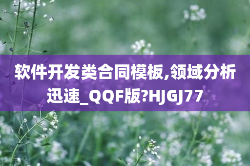 软件开发类合同模板,领域分析迅速_QQF版?HJGJ77