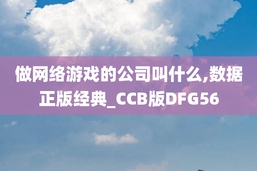 做网络游戏的公司叫什么,数据正版经典_CCB版DFG56