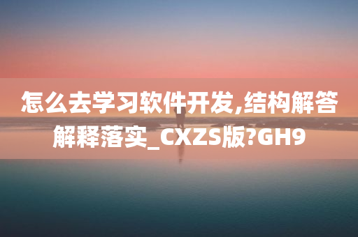 怎么去学习软件开发,结构解答解释落实_CXZS版?GH9