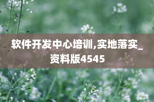 软件开发中心培训,实地落实_资料版4545