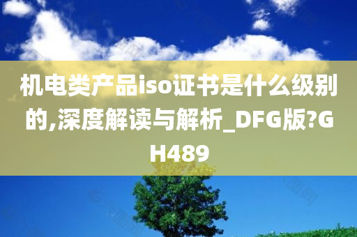 机电类产品iso证书是什么级别的,深度解读与解析_DFG版?GH489