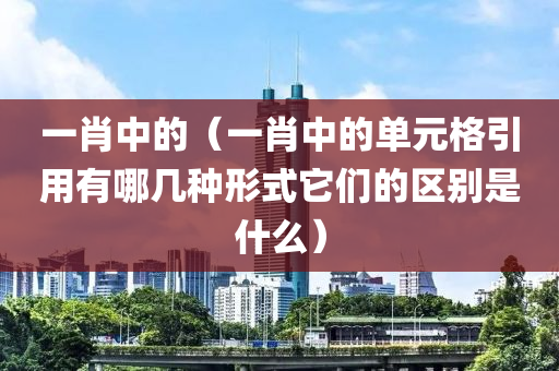 一肖中的（一肖中的单元格引用有哪几种形式它们的区别是什么）