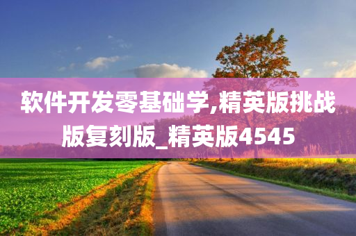 软件开发零基础学,精英版挑战版复刻版_精英版4545