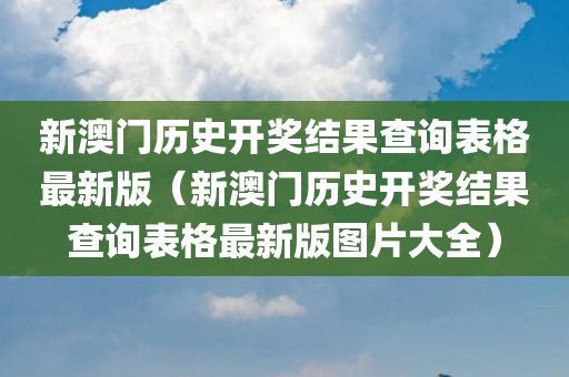 新澳门历史开奖结果查询表格最新版（新澳门历史开奖结果查询表格最新版图片大全）