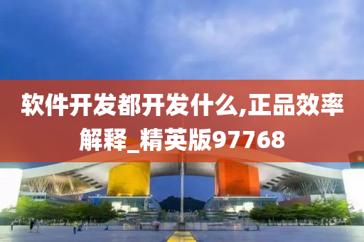 软件开发都开发什么,正品效率解释_精英版97768