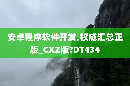 安卓程序软件开发,权威汇总正版_CXZ版?DT434