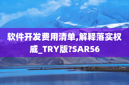 软件开发费用清单,解释落实权威_TRY版?SAR56