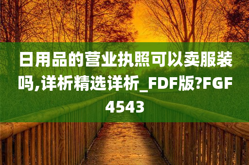 日用品的营业执照可以卖服装吗,详析精选详析_FDF版?FGF4543