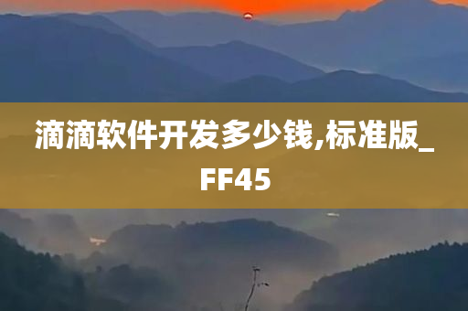 滴滴软件开发多少钱,标准版_FF45