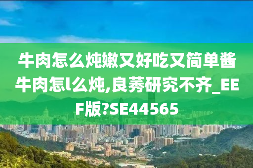 牛肉怎么炖嫩又好吃又简单酱牛肉怎l么炖,良莠研究不齐_EEF版?SE44565