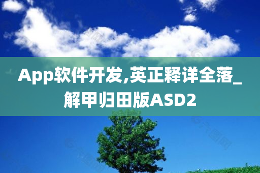 App软件开发,英正释详全落_解甲归田版ASD2