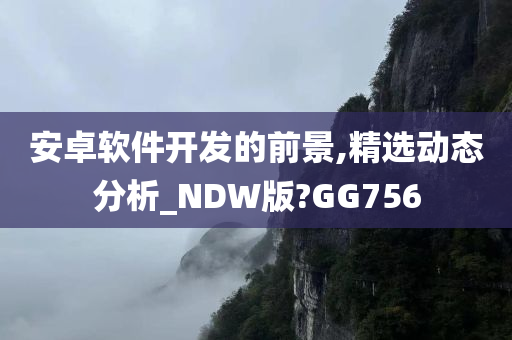 安卓软件开发的前景,精选动态分析_NDW版?GG756