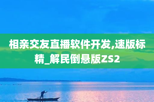 相亲交友直播软件开发,速版标精_解民倒悬版ZS2