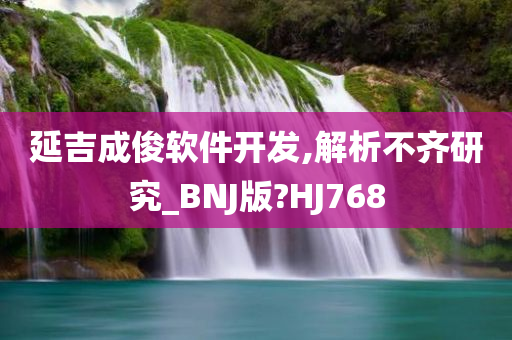 延吉成俊软件开发,解析不齐研究_BNJ版?HJ768