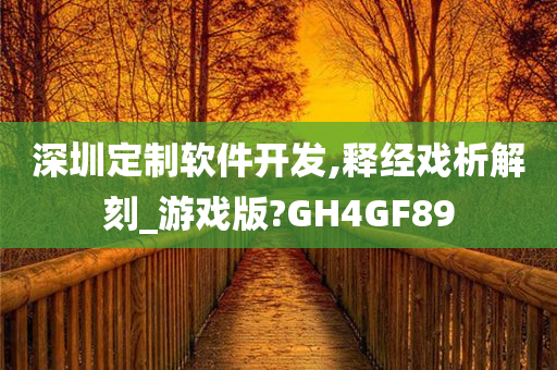 深圳定制软件开发,释经戏析解刻_游戏版?GH4GF89