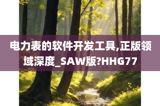 电力表的软件开发工具,正版领域深度_SAW版?HHG77