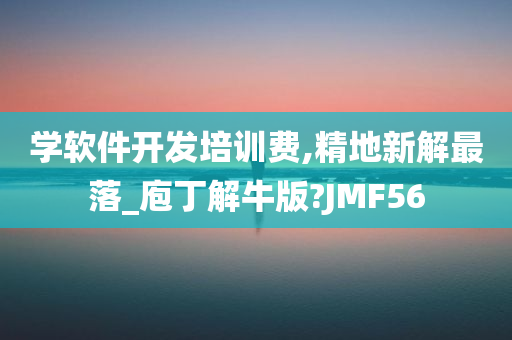 学软件开发培训费,精地新解最落_庖丁解牛版?JMF56