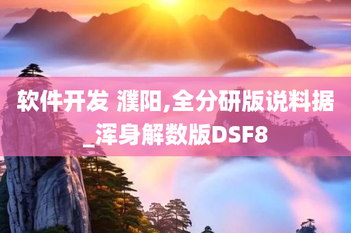 软件开发 濮阳,全分研版说料据_浑身解数版DSF8