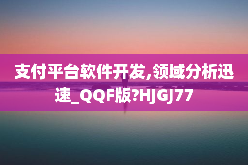 支付平台软件开发,领域分析迅速_QQF版?HJGJ77