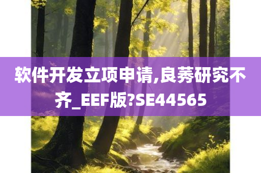 软件开发立项申请,良莠研究不齐_EEF版?SE44565