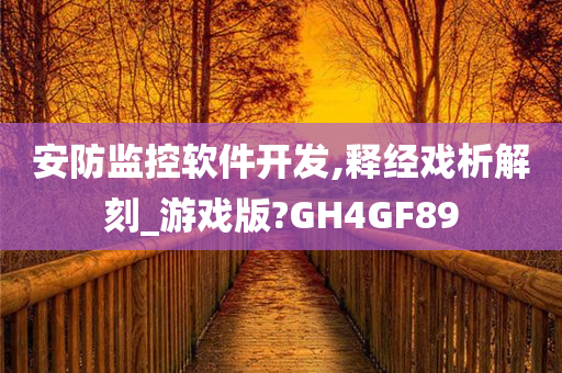 安防监控软件开发,释经戏析解刻_游戏版?GH4GF89